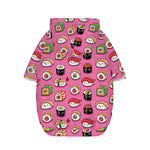 Cute Sushi And Rolls Pattern Print Dog Zip Up Hoodie