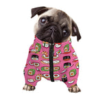 Cute Sushi And Rolls Pattern Print Dog Zip Up Jacket