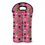 Cute Sushi And Rolls Pattern Print Double Neoprene Wine Tote