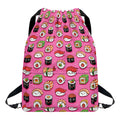 Cute Sushi And Rolls Pattern Print Drawstring Backpack