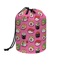Cute Sushi And Rolls Pattern Print Drawstring Makeup Bag