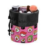 Cute Sushi And Rolls Pattern Print Drawstring Makeup Bag