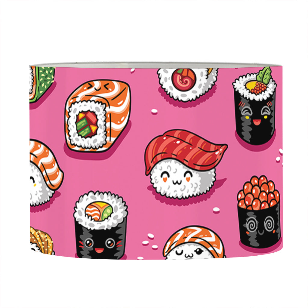 Cute Sushi And Rolls Pattern Print Drum Lamp Shade