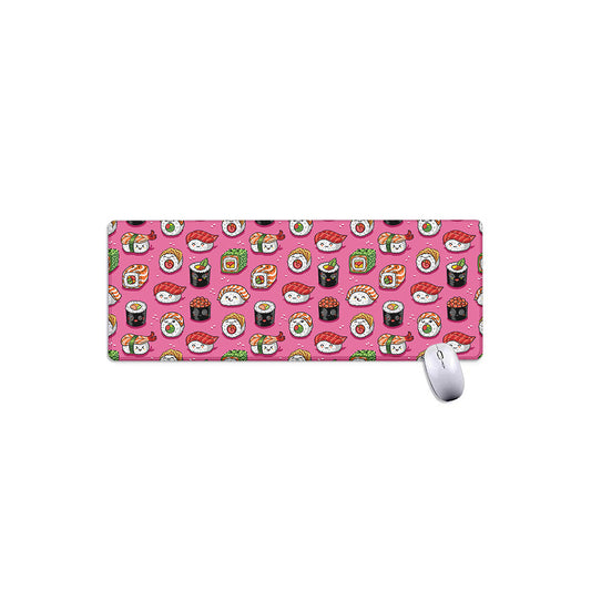 Cute Sushi And Rolls Pattern Print Extended Mouse Pad