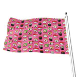 Cute Sushi And Rolls Pattern Print Flag