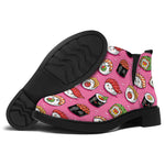Cute Sushi And Rolls Pattern Print Flat Ankle Boots