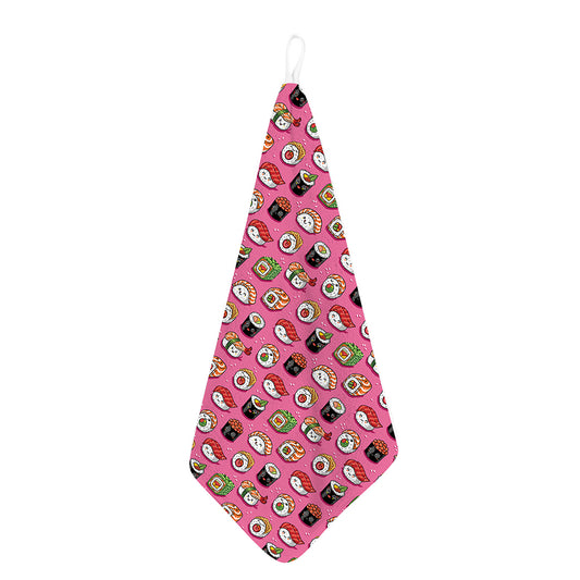 Cute Sushi And Rolls Pattern Print Hand Towel
