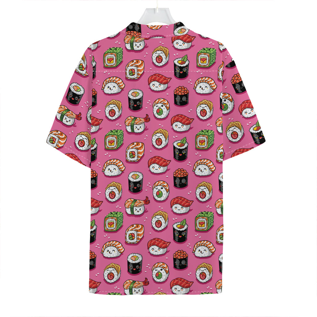 Cute Sushi And Rolls Pattern Print Hawaiian Shirt