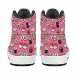 Cute Sushi And Rolls Pattern Print High Top Leather Sneakers