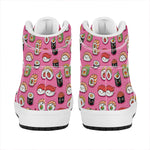 Cute Sushi And Rolls Pattern Print High Top Leather Sneakers