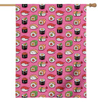 Cute Sushi And Rolls Pattern Print House Flag
