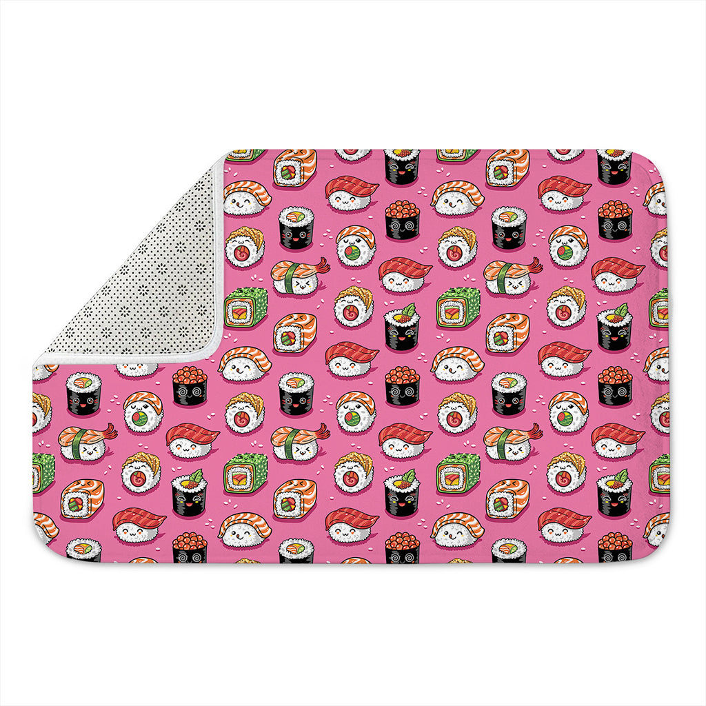Cute Sushi And Rolls Pattern Print Indoor Door Mat