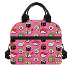 Cute Sushi And Rolls Pattern Print Insulated Lunch Bag