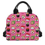 Cute Sushi And Rolls Pattern Print Insulated Lunch Bag