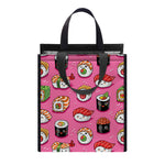 Cute Sushi And Rolls Pattern Print Insulated Lunch Tote
