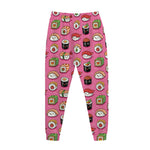 Cute Sushi And Rolls Pattern Print Jogger Pants
