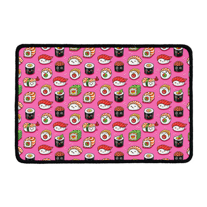 Cute Sushi And Rolls Pattern Print Kitchen Mat