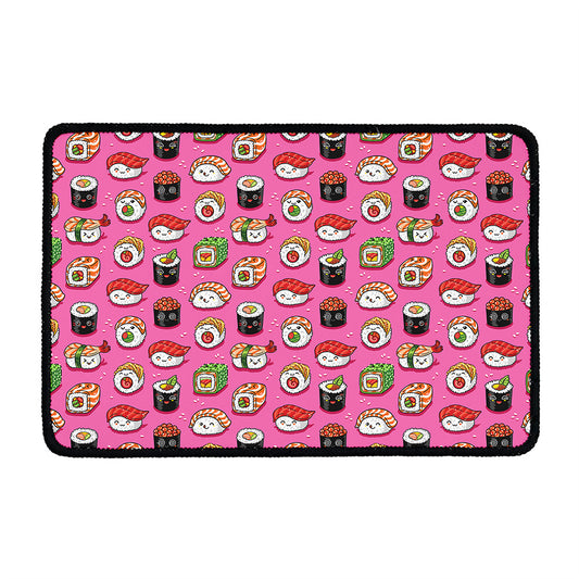 Cute Sushi And Rolls Pattern Print Kitchen Mat