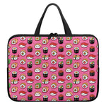 Cute Sushi And Rolls Pattern Print Laptop Sleeve With Handle