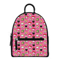 Cute Sushi And Rolls Pattern Print Leather Backpack