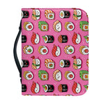 Cute Sushi And Rolls Pattern Print Leather Bible Cover