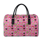 Cute Sushi And Rolls Pattern Print Leather Duffle Bag