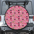 Cute Sushi And Rolls Pattern Print Leather Spare Tire Cover