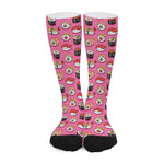 Cute Sushi And Rolls Pattern Print Long Socks