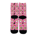 Cute Sushi And Rolls Pattern Print Long Socks