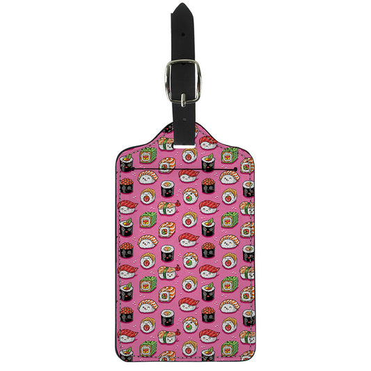 Cute Sushi And Rolls Pattern Print Luggage Tag