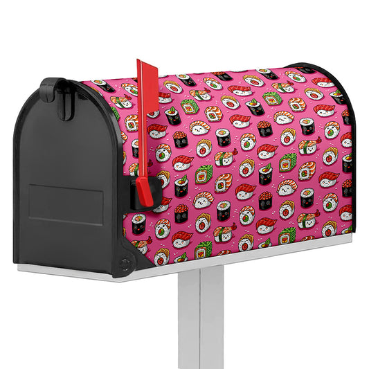 Cute Sushi And Rolls Pattern Print Mailbox Cover