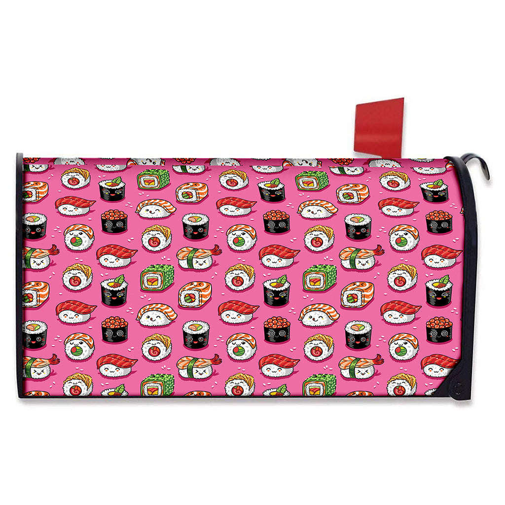 Cute Sushi And Rolls Pattern Print Mailbox Cover
