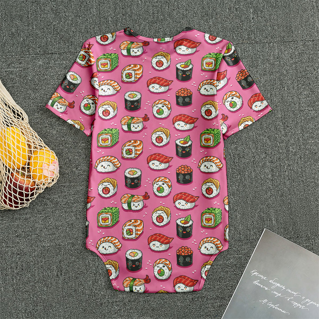 Cute Sushi And Rolls Pattern Print Men's Bodysuit