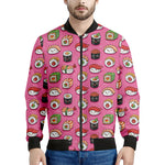 Cute Sushi And Rolls Pattern Print Men's Bomber Jacket