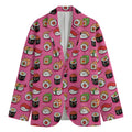 Cute Sushi And Rolls Pattern Print Men's Cotton Blazer