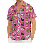 Cute Sushi And Rolls Pattern Print Men's Deep V-Neck Shirt