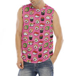 Cute Sushi And Rolls Pattern Print Men's Fitness Tank Top