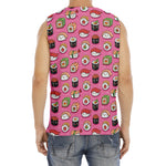Cute Sushi And Rolls Pattern Print Men's Fitness Tank Top