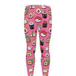 Cute Sushi And Rolls Pattern Print Men's leggings