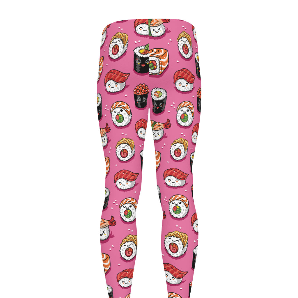 Cute Sushi And Rolls Pattern Print Men's leggings
