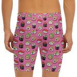 Cute Sushi And Rolls Pattern Print Men's Long Boxer Briefs
