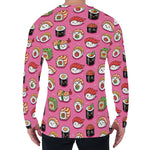 Cute Sushi And Rolls Pattern Print Men's Long Sleeve T-Shirt