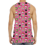 Cute Sushi And Rolls Pattern Print Men's Muscle Tank Top