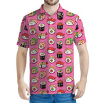 Cute Sushi And Rolls Pattern Print Men's Polo Shirt