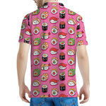 Cute Sushi And Rolls Pattern Print Men's Polo Shirt