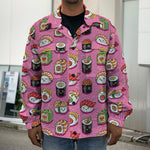 Cute Sushi And Rolls Pattern Print Men's Shirt Jacket