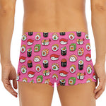 Cute Sushi And Rolls Pattern Print Men's Short Boxer Briefs