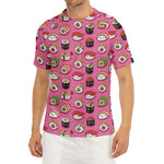 Cute Sushi And Rolls Pattern Print Men's Short Sleeve Rash Guard