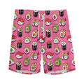 Cute Sushi And Rolls Pattern Print Men's Athletic Shorts