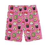 Cute Sushi And Rolls Pattern Print Men's Sports Shorts